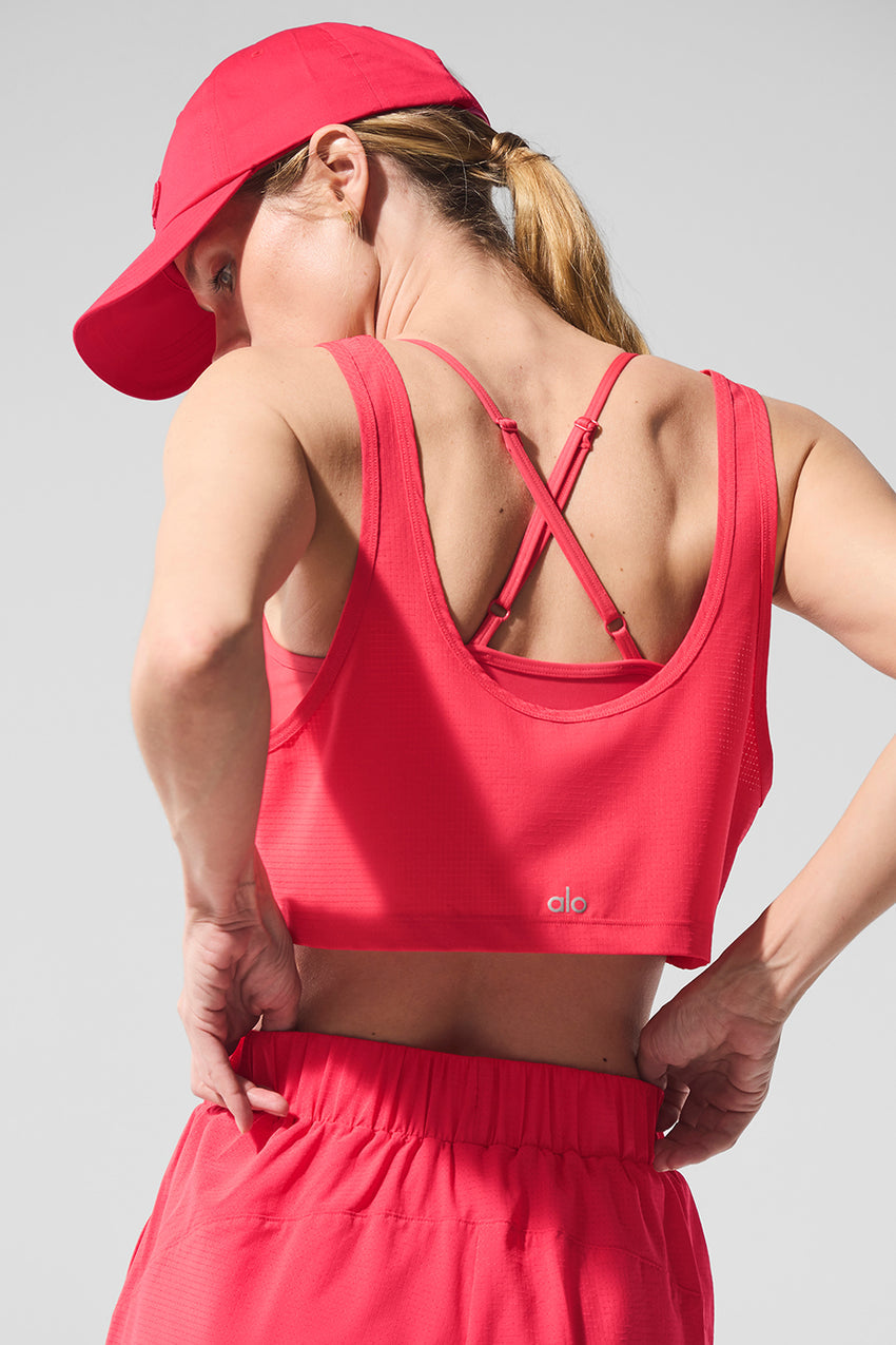 Cropped Sport Star Tank - Black
