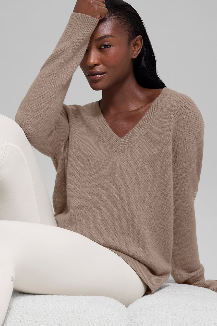 Cashmere New Class Oversized V-Neck Sweater - Ivory