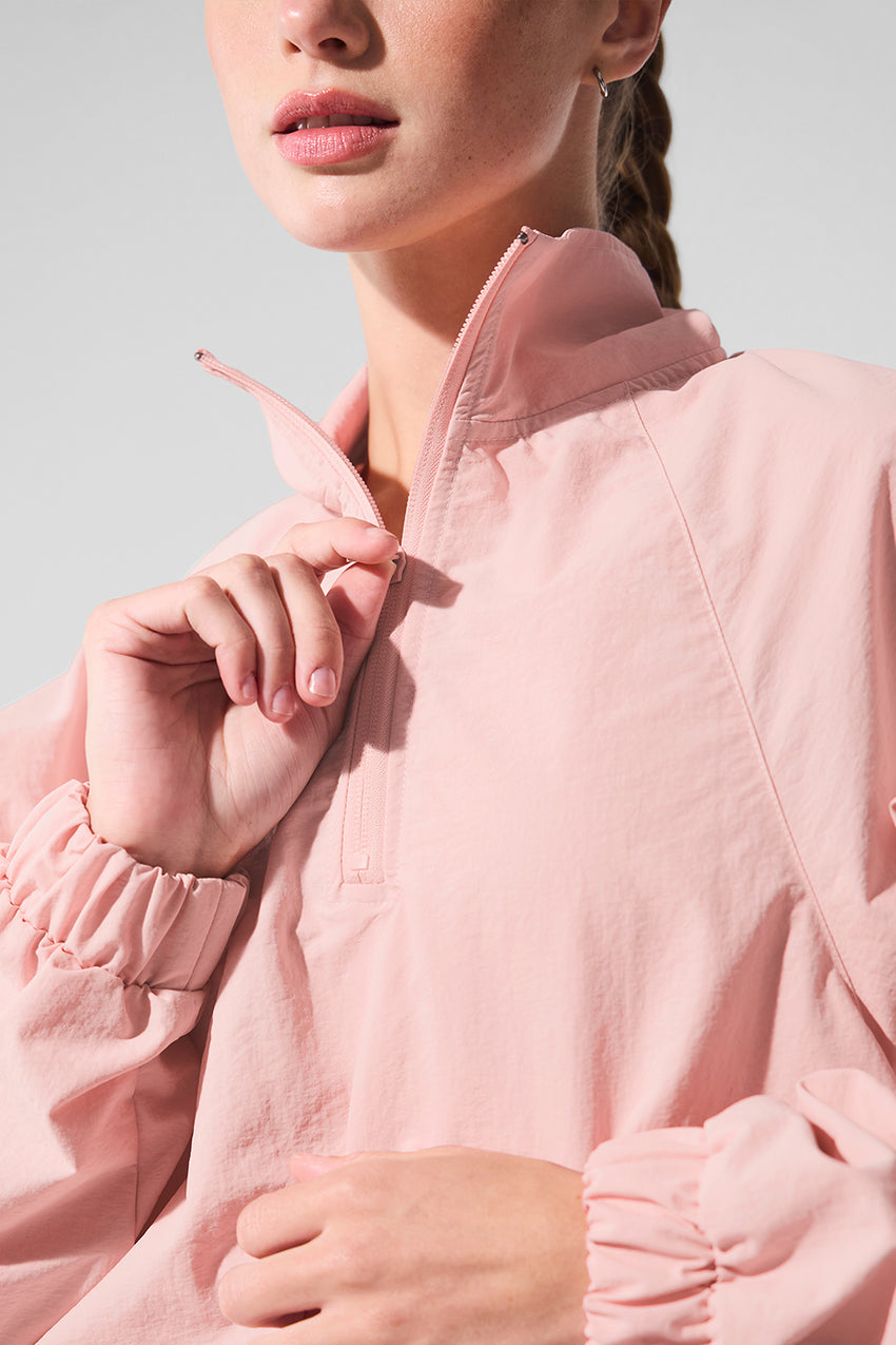 Cropped 1/4 Zip Alumni Pullover - Black