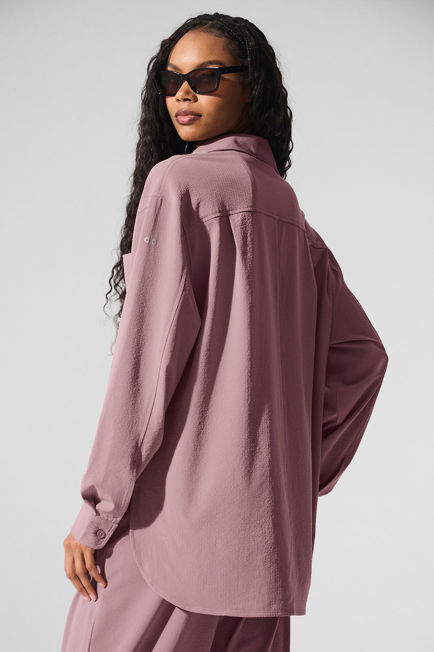 Dreamscape Button Down Long Sleeve - White