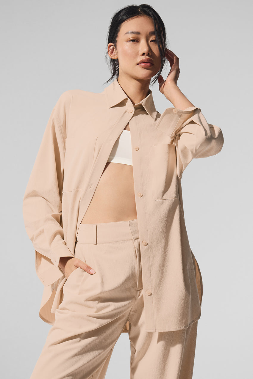 Dreamscape Button Down Long Sleeve - White