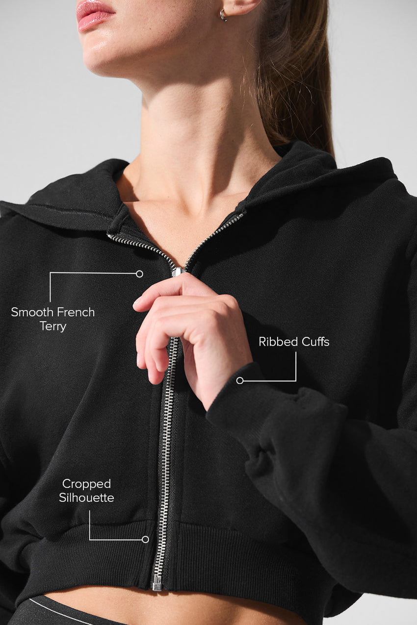 Sweet Escape Zip Up Hoodie - Black