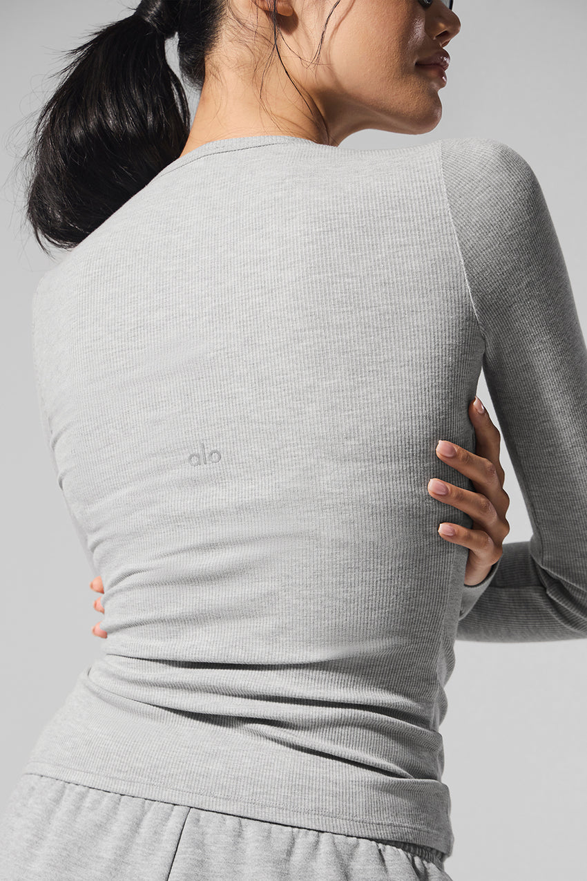 Ribbed Modal Long Sleeve - White