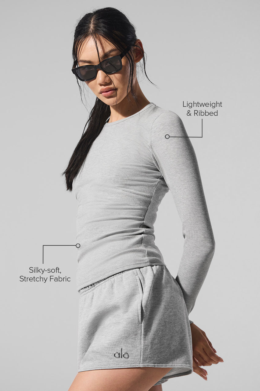 Ribbed Modal Long Sleeve - White