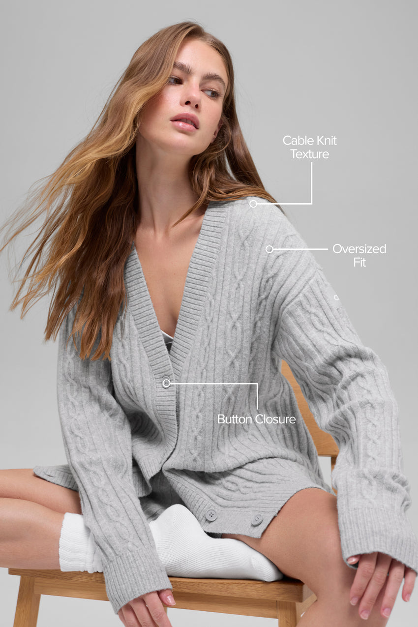 Cable Knit Winter Bliss Cardigan - Ivory