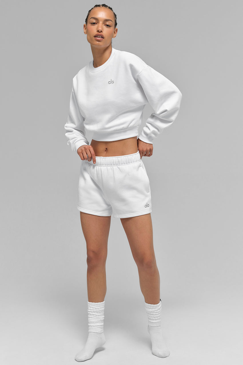 Cropped Accolade Crewneck - Black
