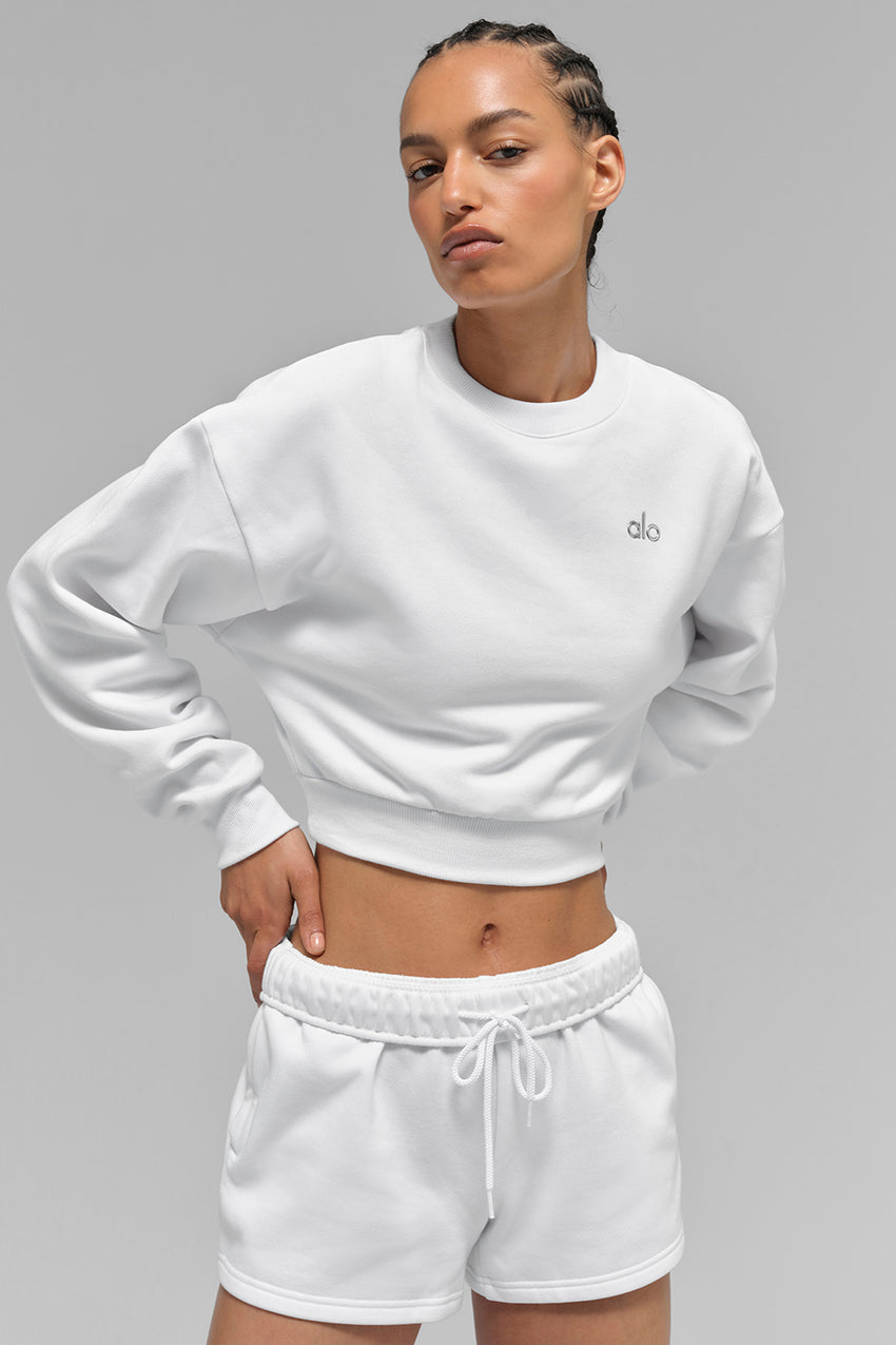 Cropped Accolade Crewneck - Black