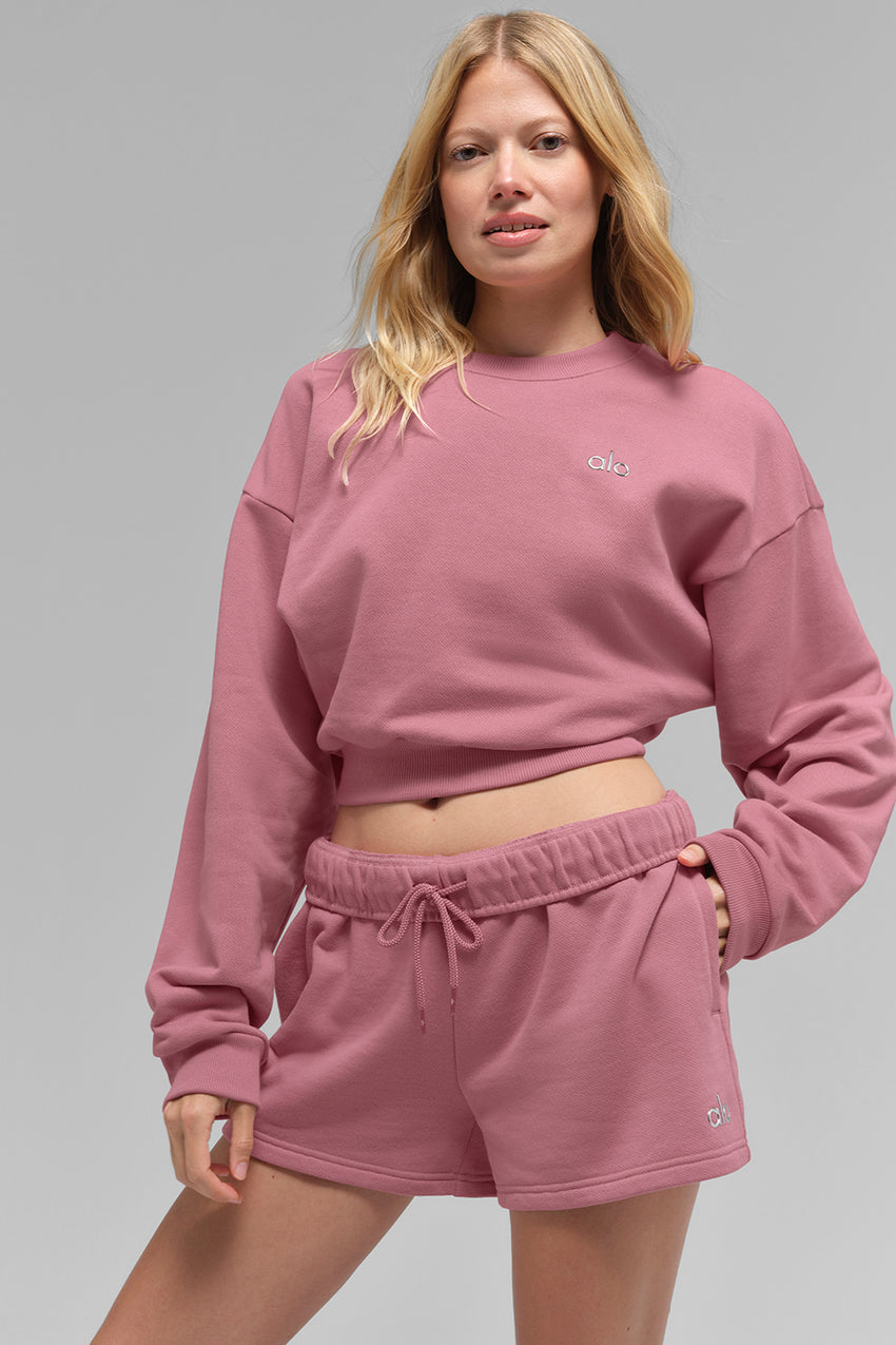 Cropped Accolade Crewneck - Black