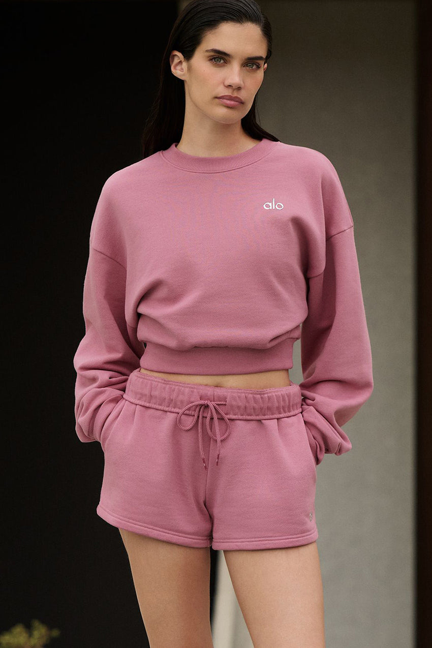Cropped Accolade Crewneck - Black
