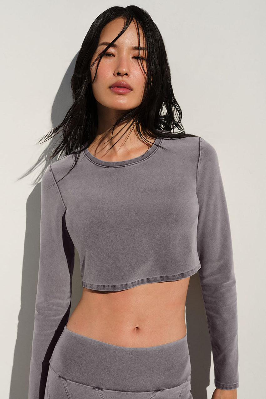 Alosoft Crop Finesse Long Sleeve - Black