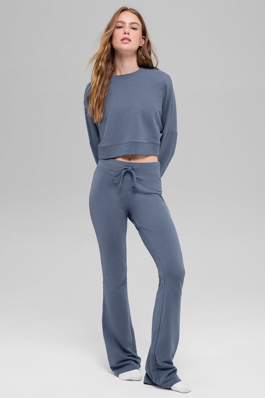 Cropped Sway Crew Neck Pullover - Athletic Heather Grey