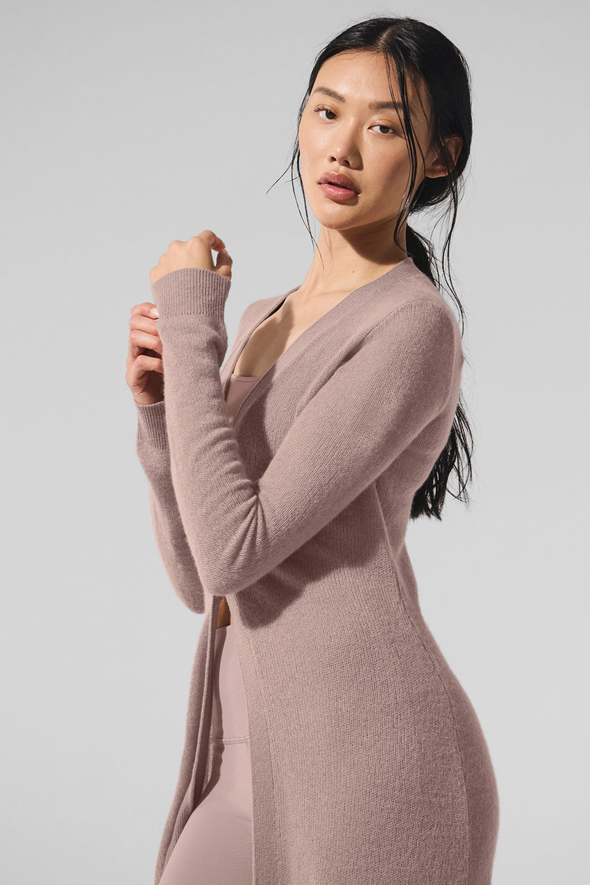 Sheer Cashmere Long Cardigan - Black