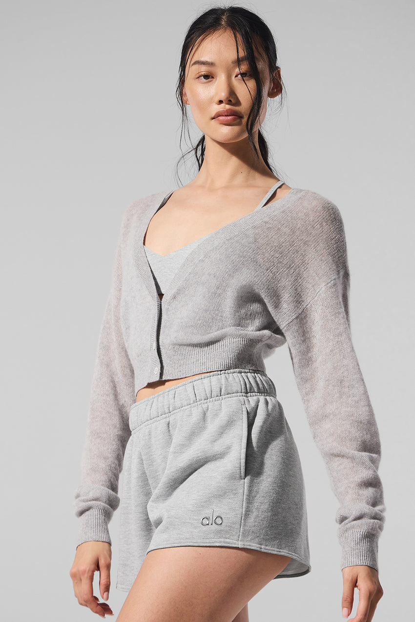 Sheer Cashmere Cropped Cardigan - Ivory