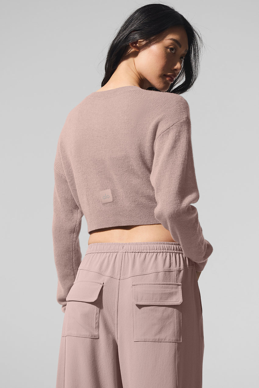 Sheer Cashmere Cropped Cardigan - Ivory