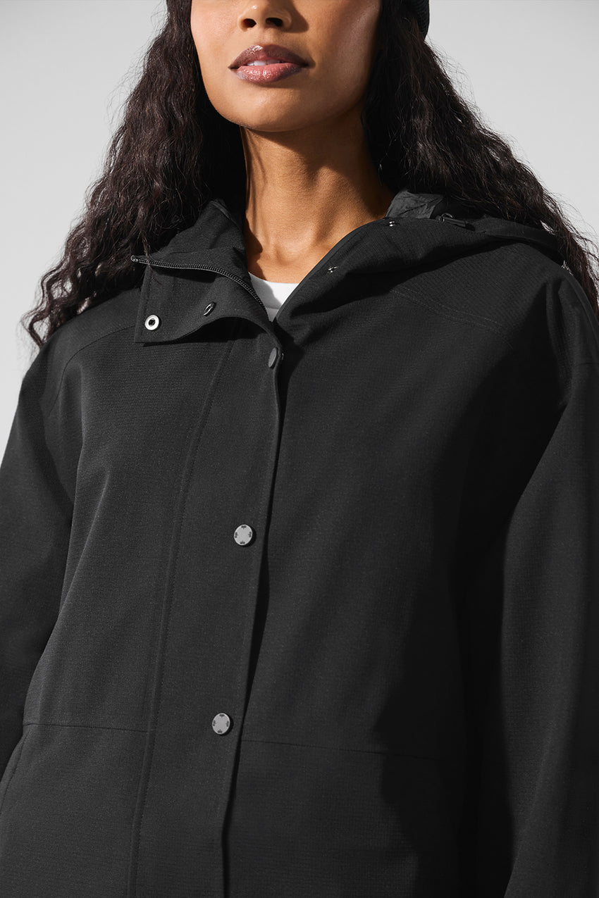 Rain Or Shine Long Coat - Black