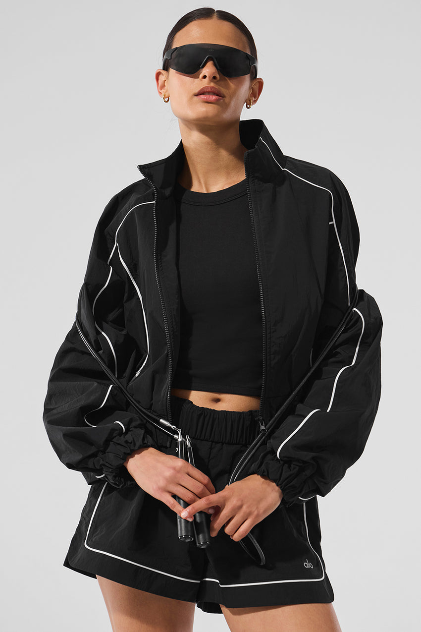 Motivate Full-Zip Track Jacket - Black/White