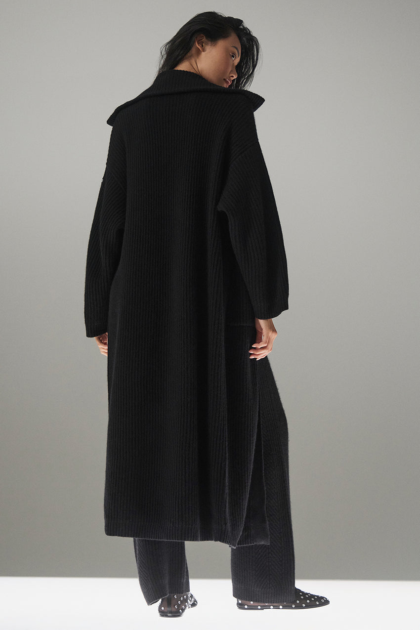 Cashmere Northstar Long Cardigan - Black
