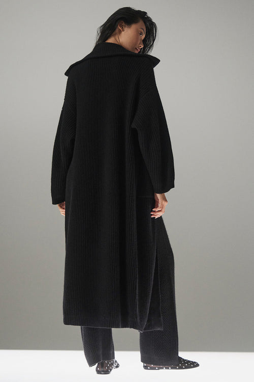 Cashmere Northstar Long Cardigan - Black