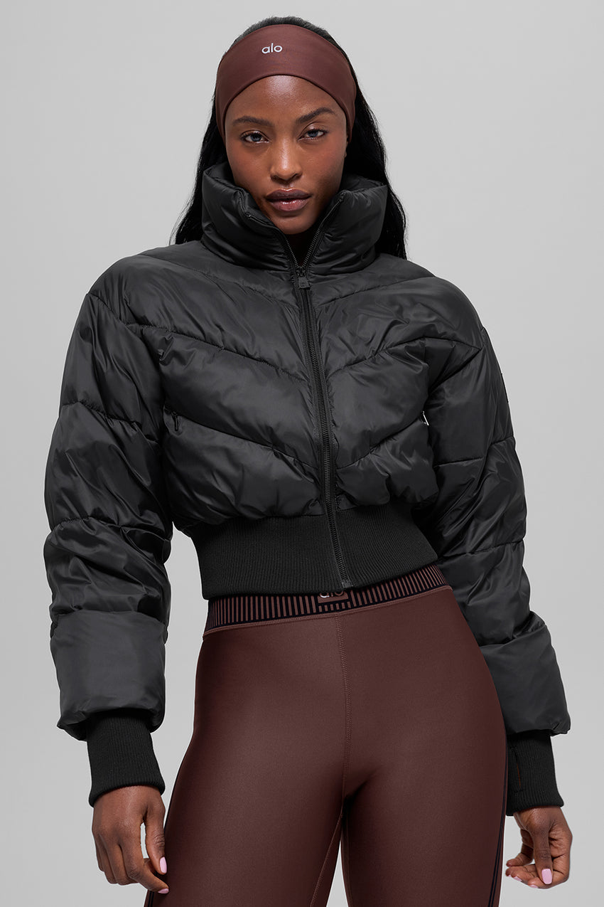 Cropped Atmosphere Puffer - Black