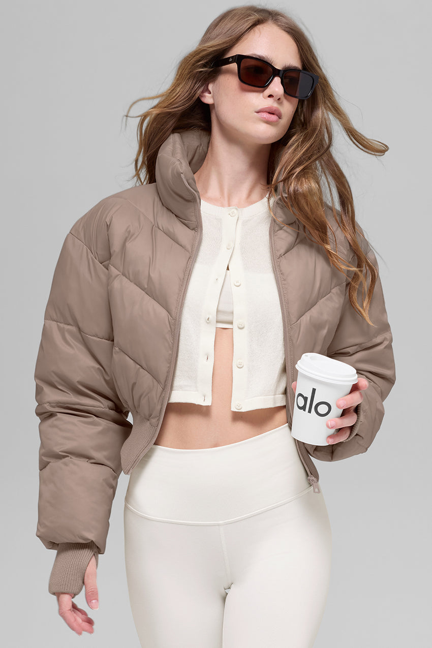 Cropped Atmosphere Puffer - Black
