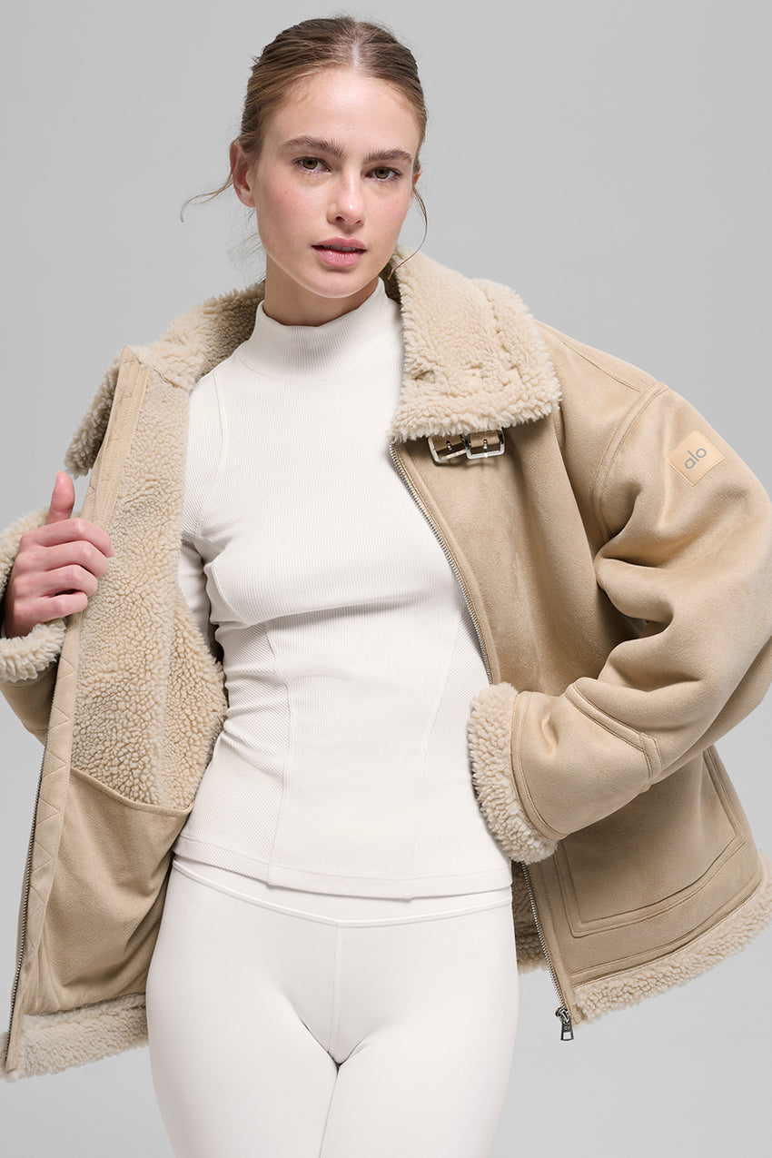Faux Shearling Grand Jacket - Black