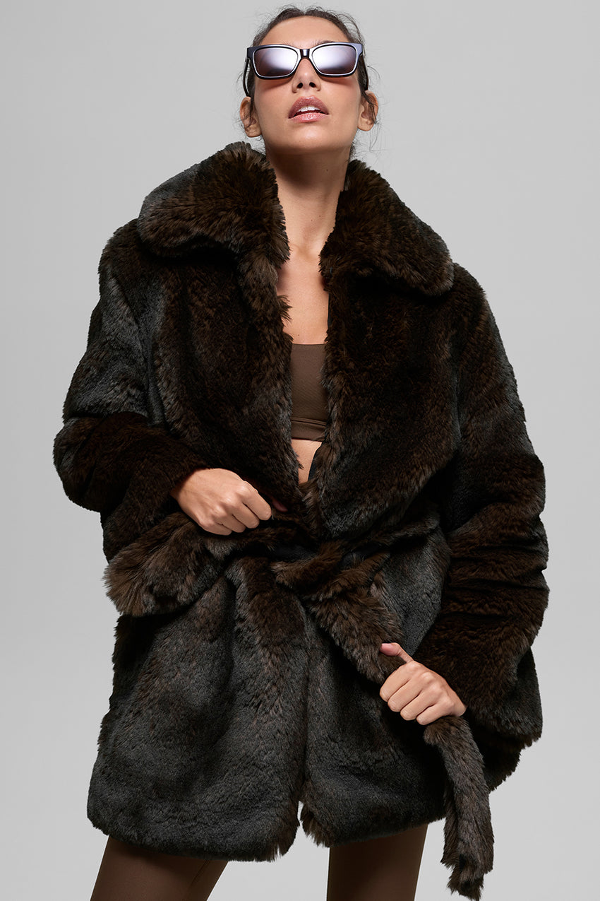 Faux Fur Starstruck Coat - Black