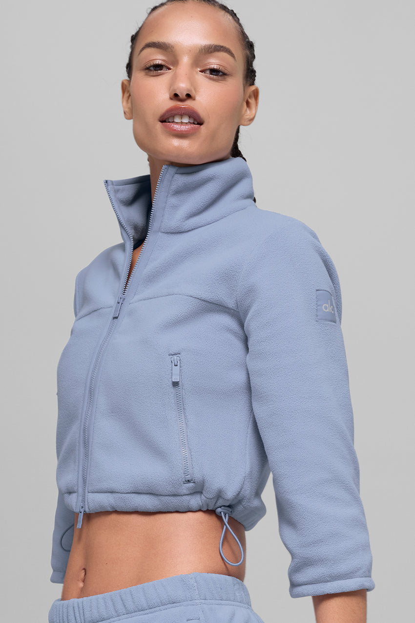 Polar Fleece Retreat Cropped Jacket - Black