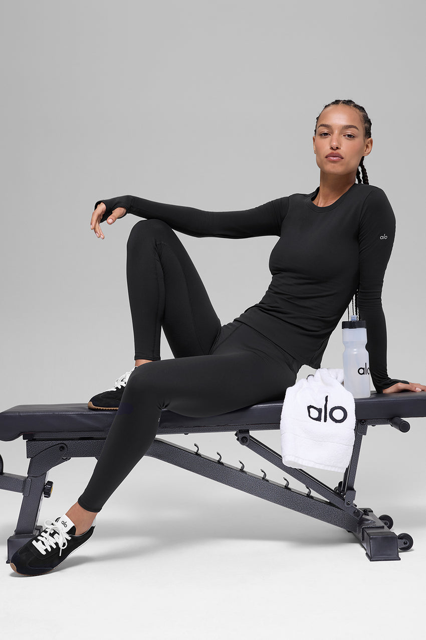 Airbrush Winter Warm High-Waist Nocturne Legging - Black