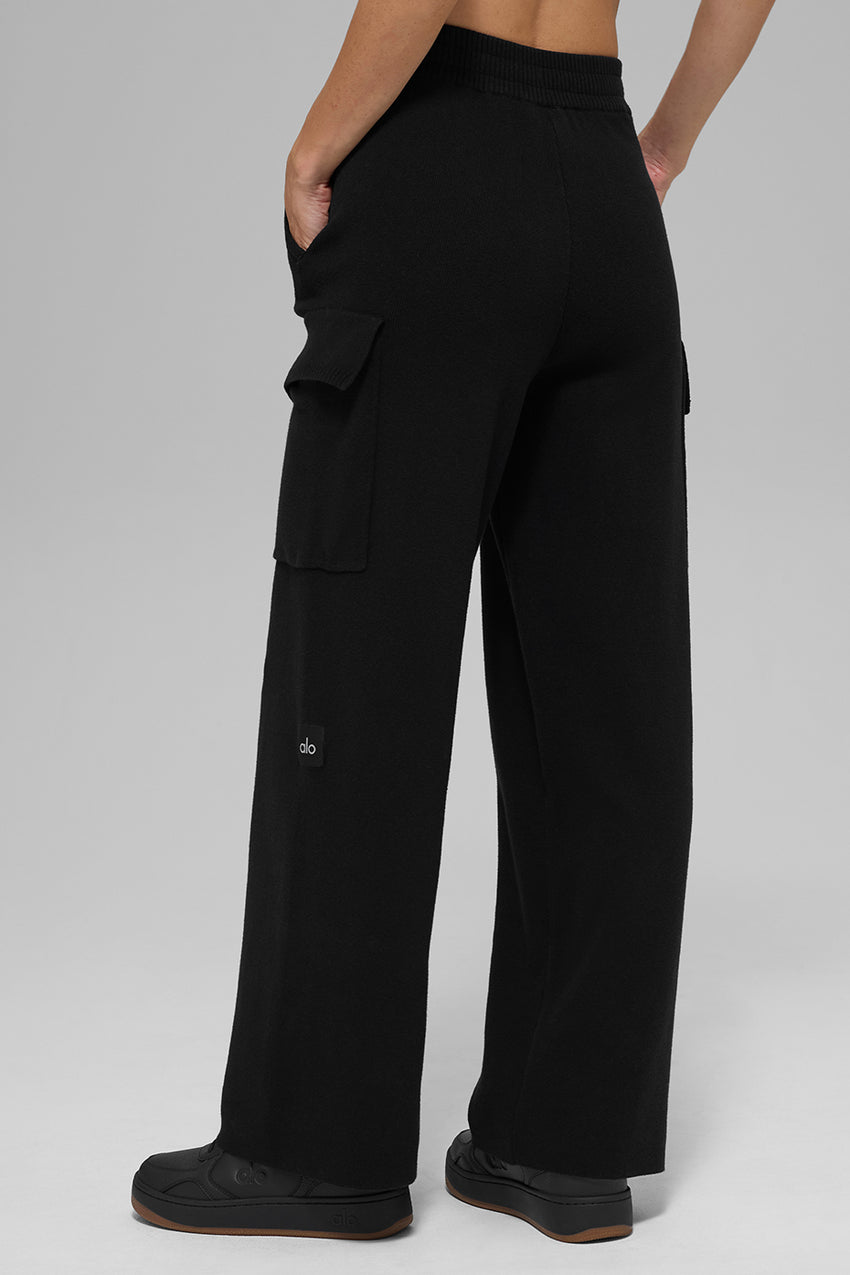 Scholar Knit High-Waist Cargo Pant - Ivory