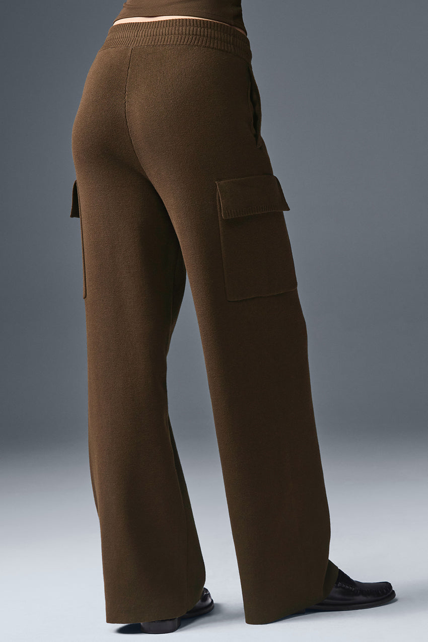 Scholar Knit High-Waist Cargo Pant - Ivory