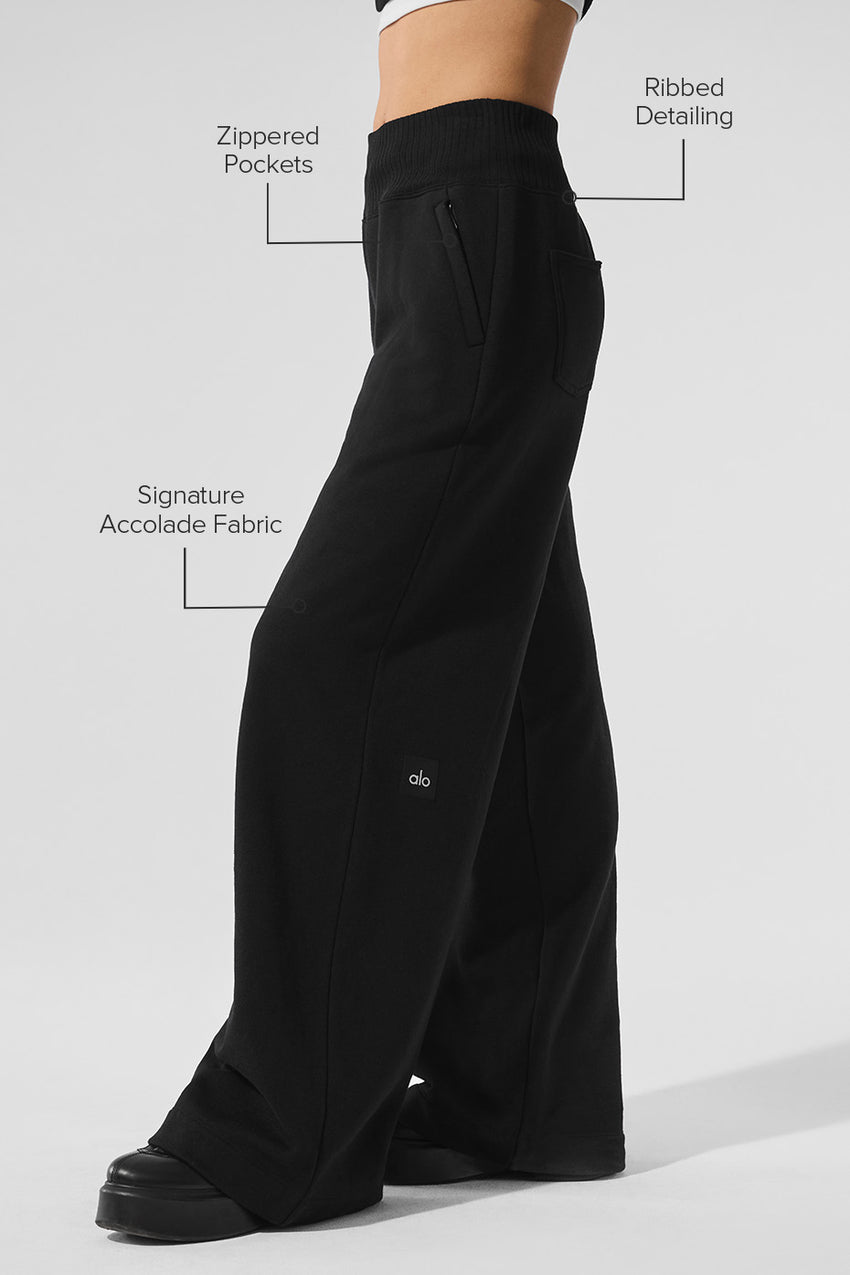 Serenity Wide Leg Sweatpant - Athletic Heather Grey