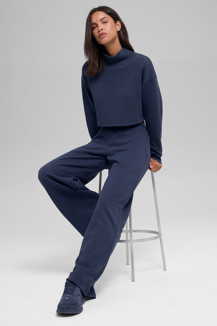 Serenity Wide Leg Sweatpant - Athletic Heather Grey