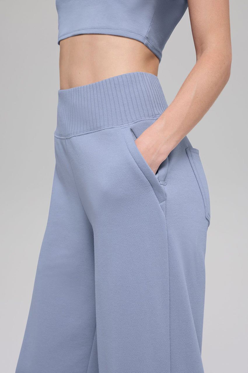 Serenity Wide Leg Sweatpant - Athletic Heather Grey
