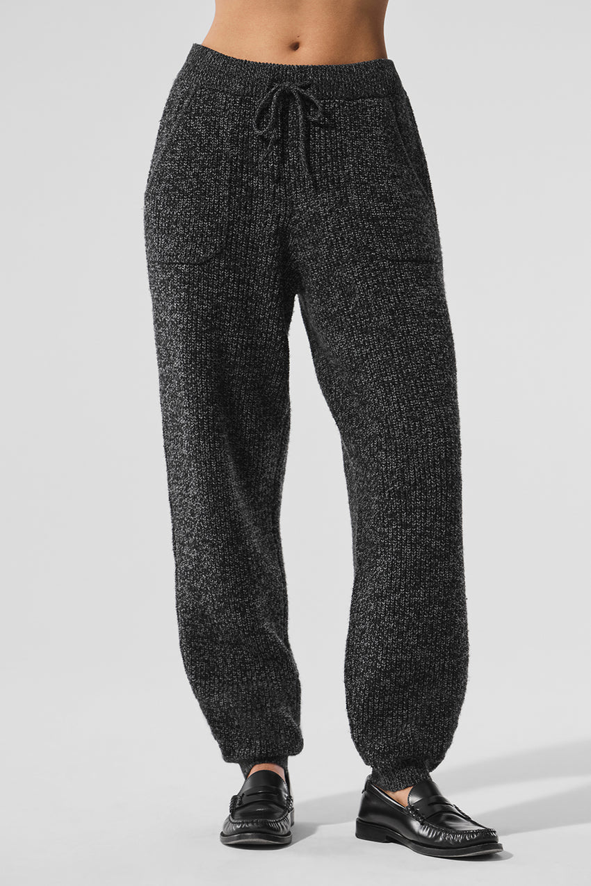 Marl Sweater Pant - Black Marl