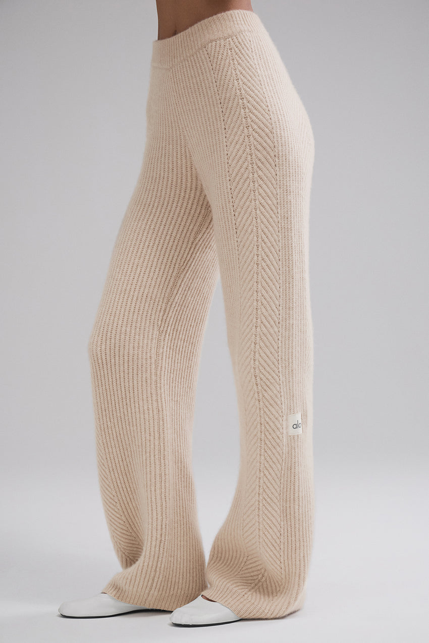 Winter Magic Cashmere Wide Leg Pant - Ivory