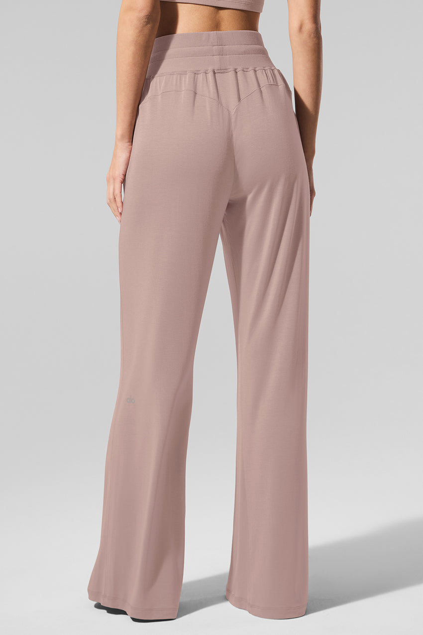 Semi-Sheer Delicate Lounge Flare Pant - Athletic Heather Grey