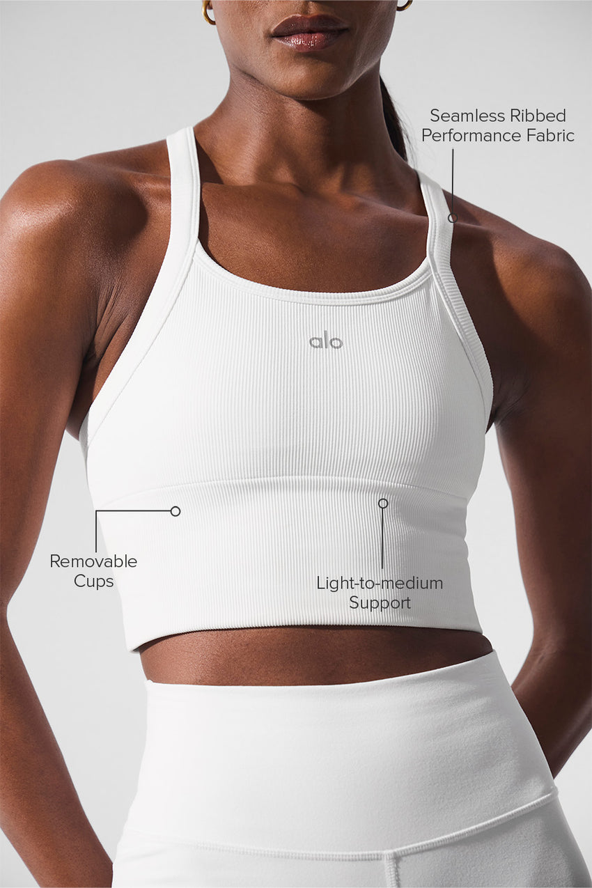 Seamless Ribbed Favorite Bra Tank - Black