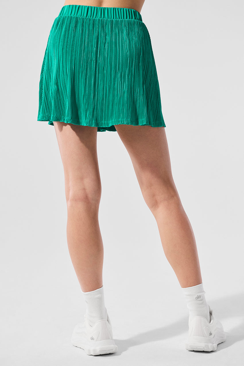 Micro Plisse Tennis Skirt - White