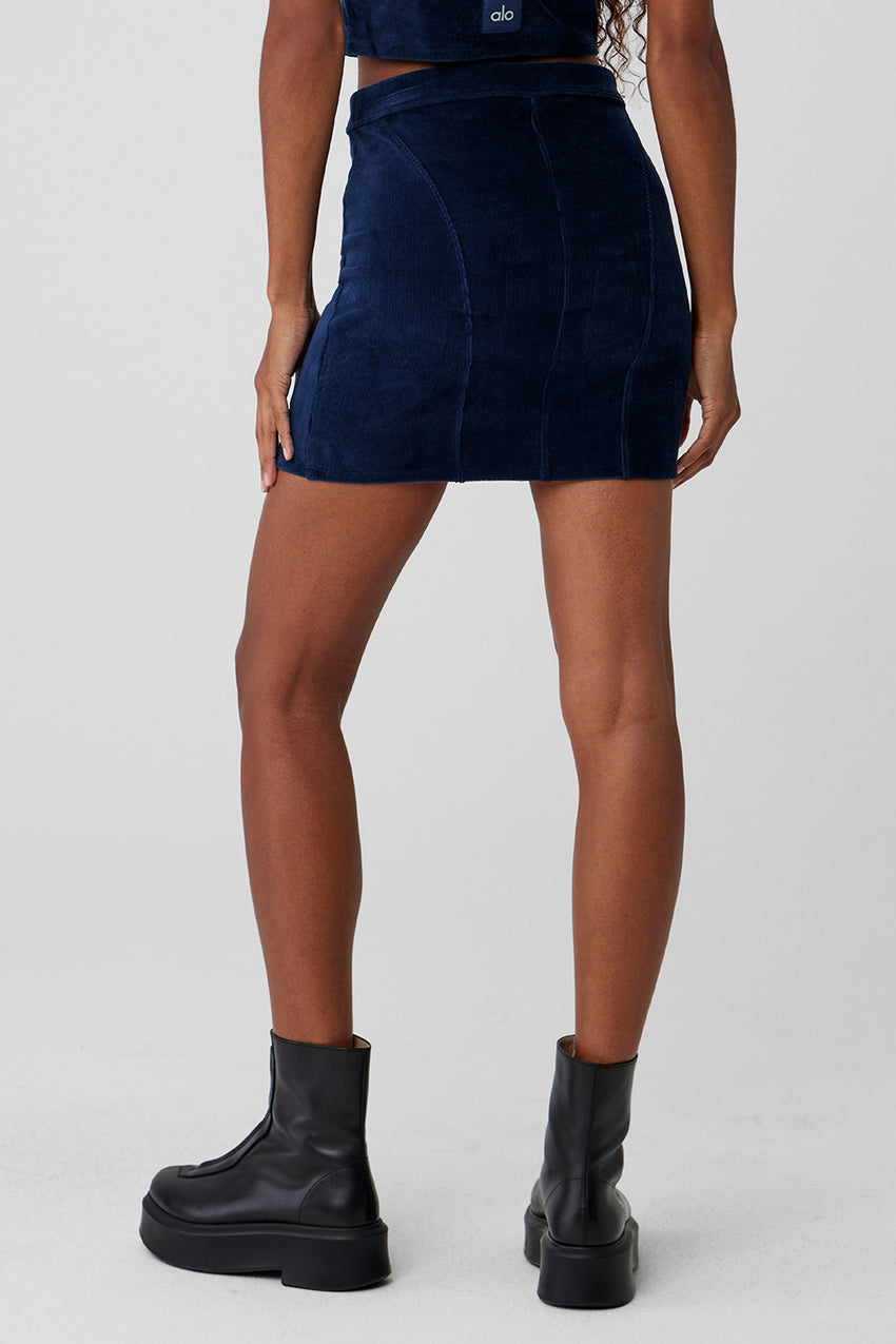Micro Corduroy Winter Break Mini Skirt - Black