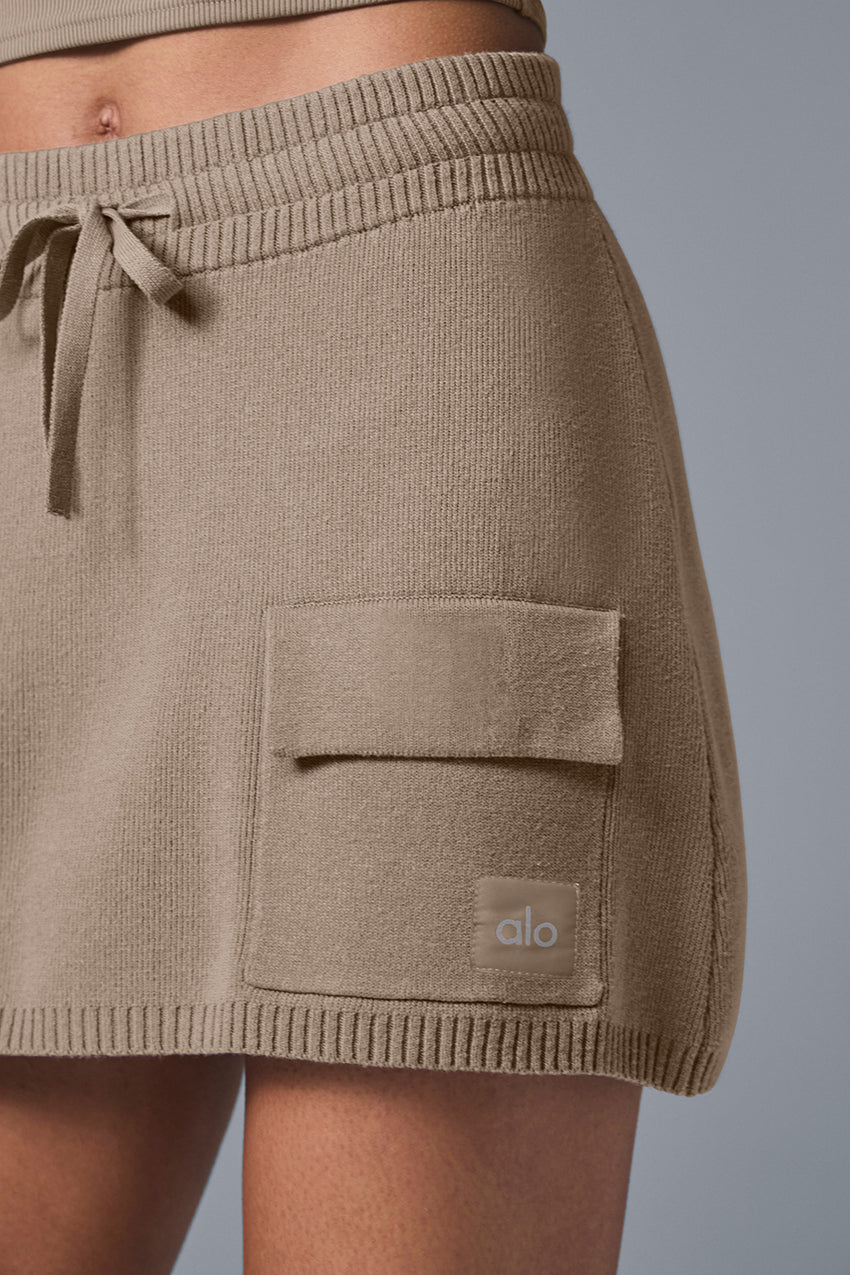 Scholar Knit Cargo Skirt - Black