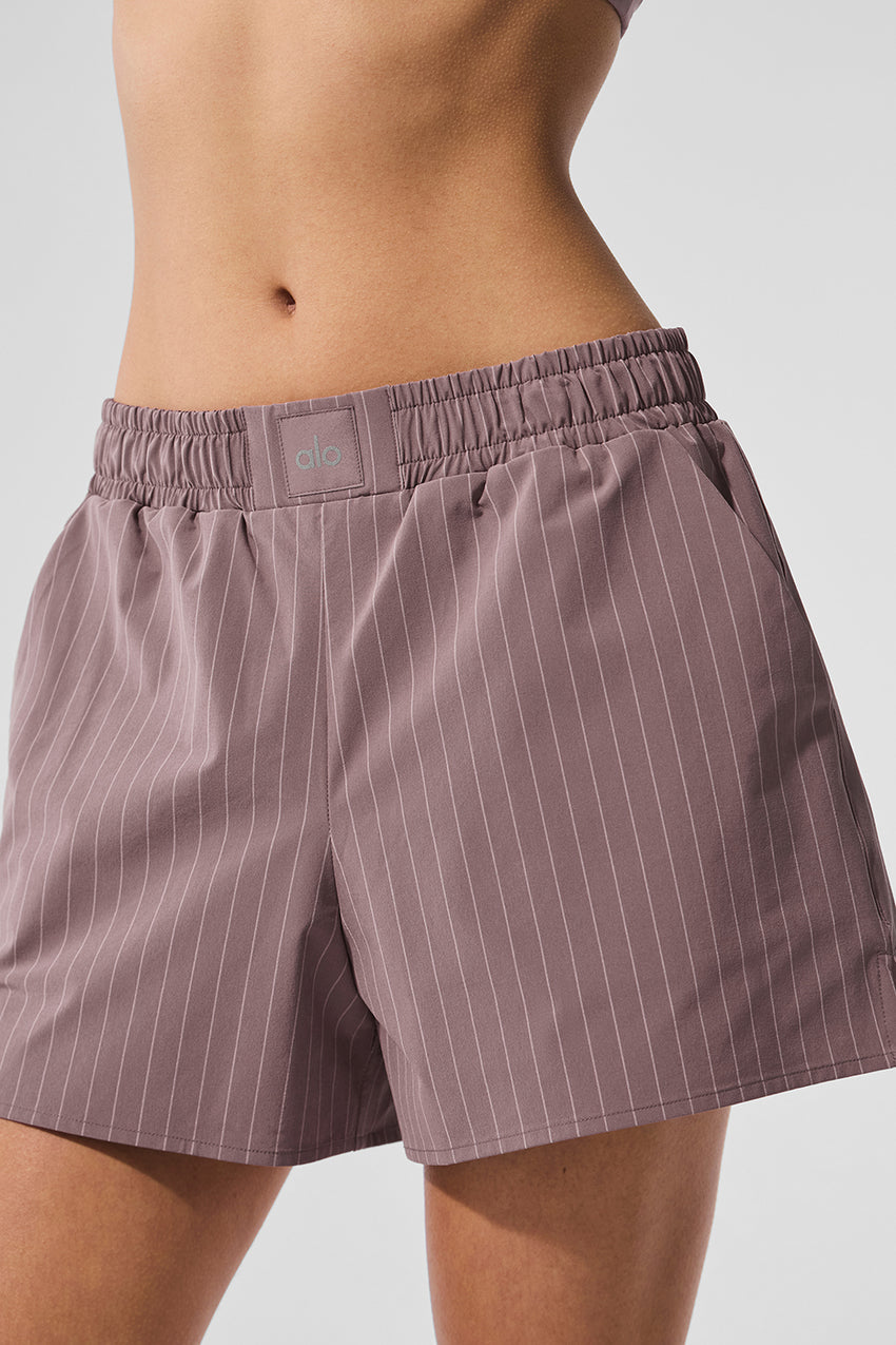 Pinstripe Daylight Boxer Short - Pink Quartz/Ivory