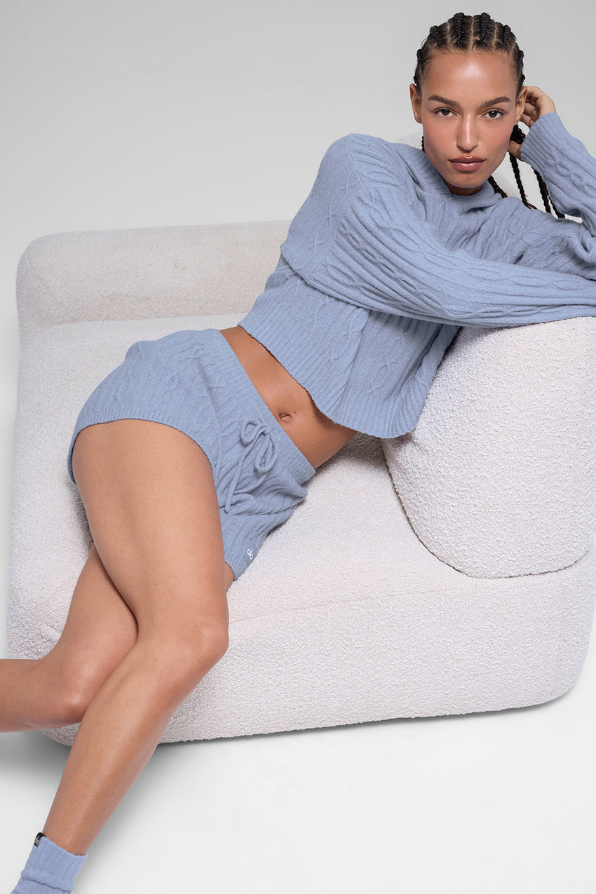 Cable Knit Winter Bliss Short - Athletic Heather Grey