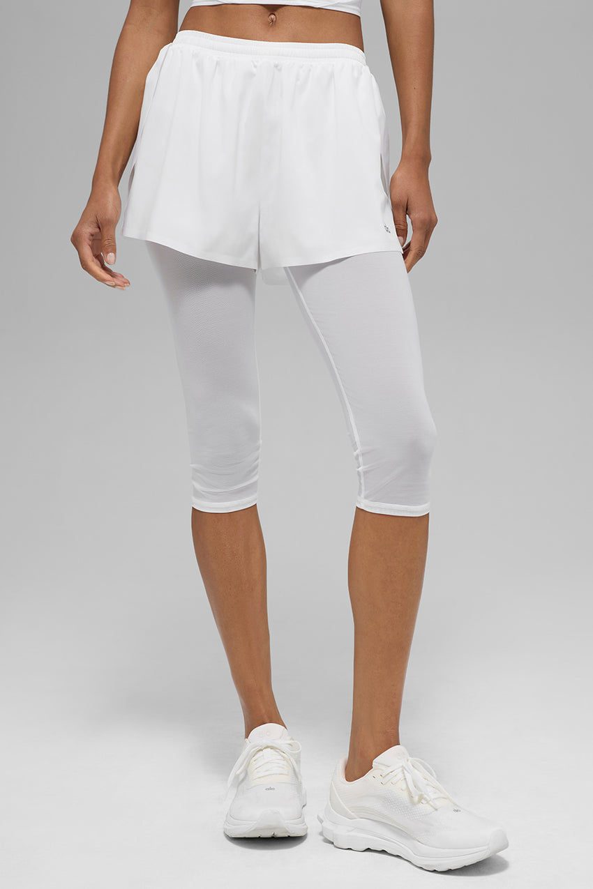 Mesh Front Runner 2 In 1 Short - White