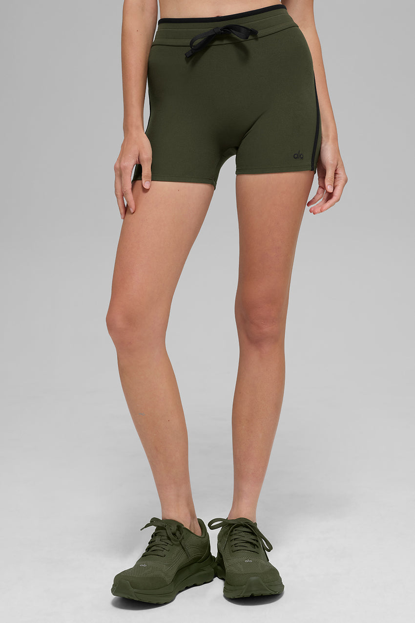 4" Airbrush High-Waist Race Pace Short - Black/White