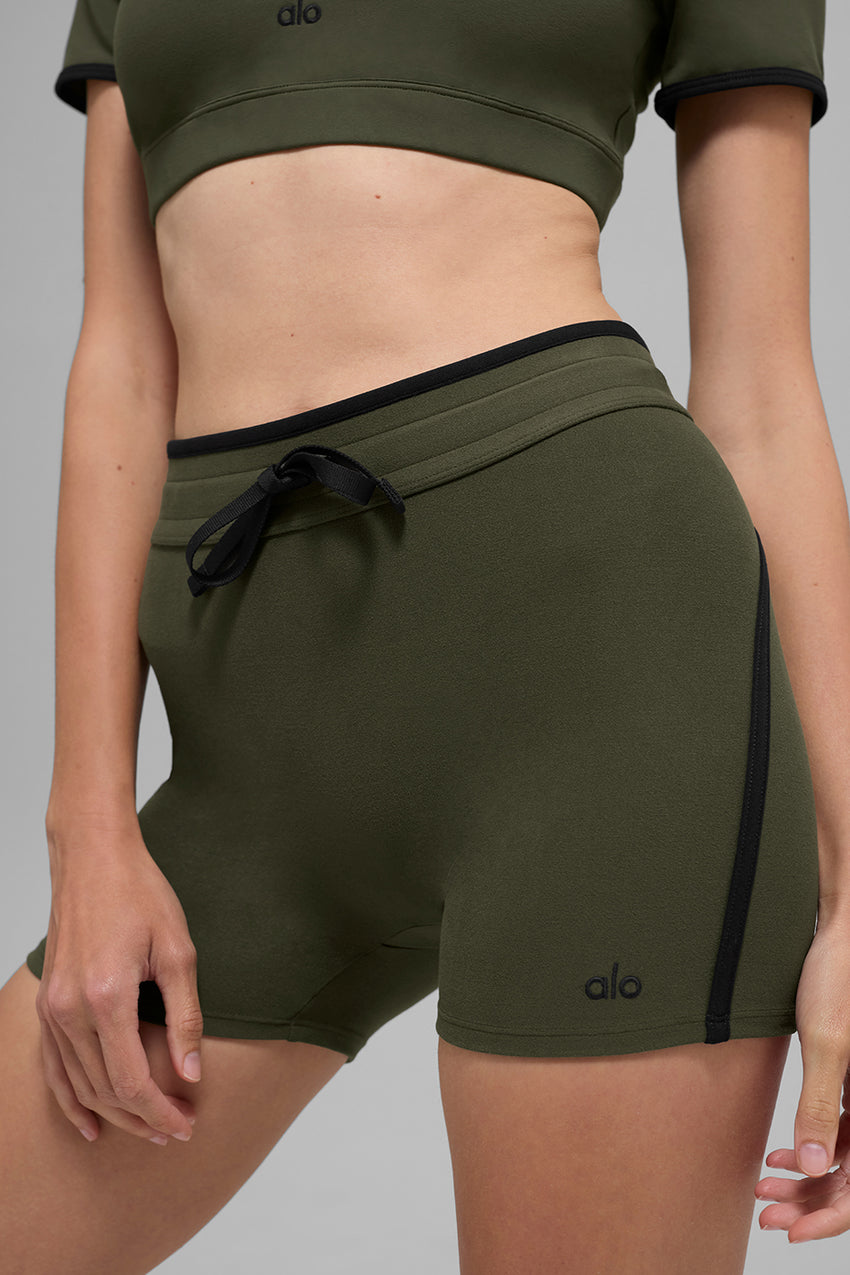 4" Airbrush High-Waist Race Pace Short - Black/White