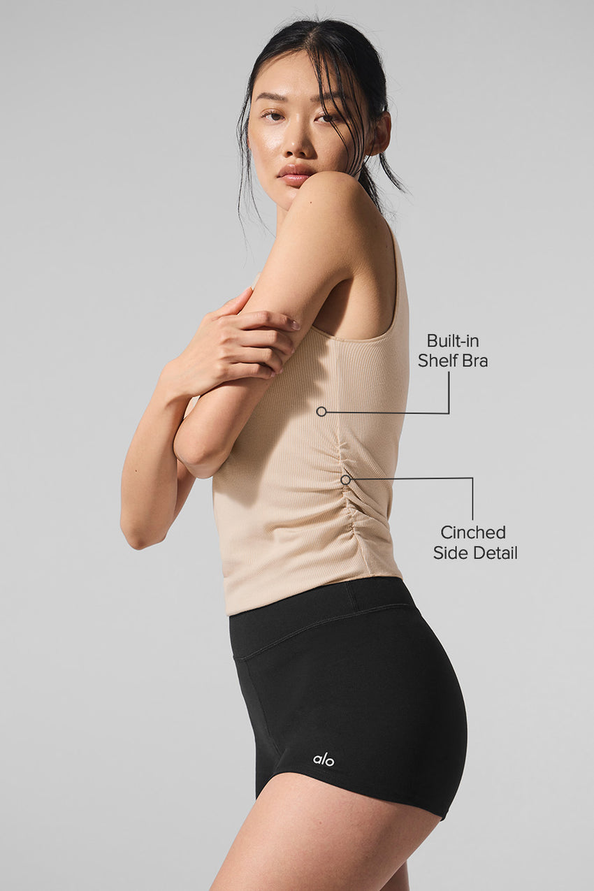 Ribbed En Pointe Tank - Black