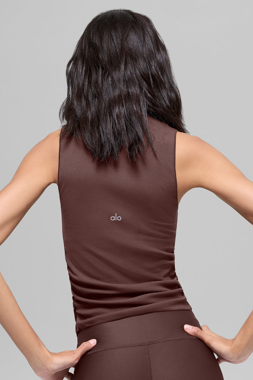 Ribbed En Pointe Tank - Black