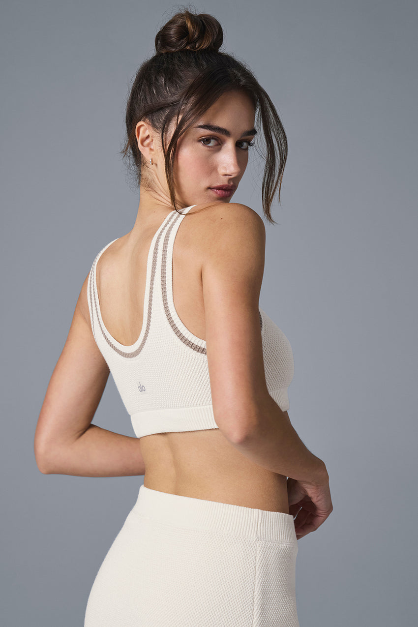 Tennis Club Sweater Knit Bra - Black/Ivory